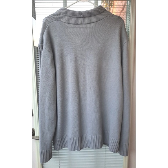 Cable Knitt Long Button Up Cardigan Size XXL Gray Casual Old Money - Picture 4 of 9